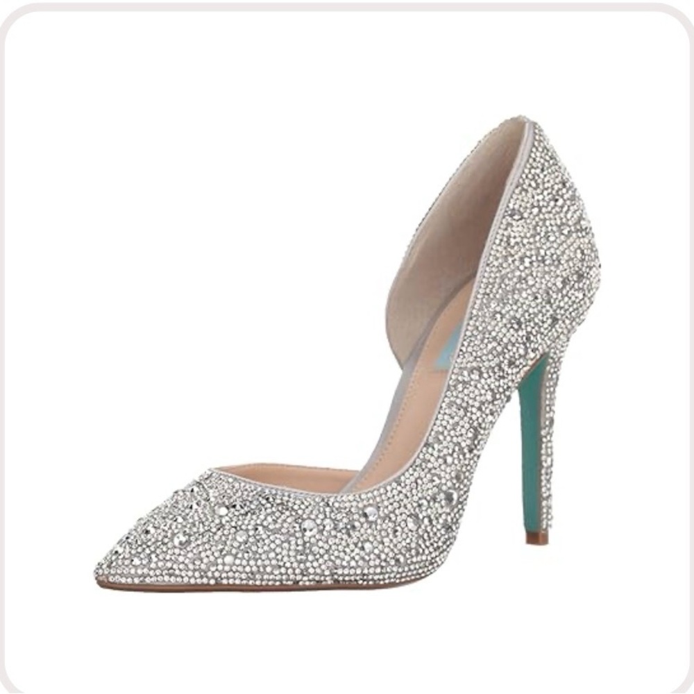 Betsey Johnson Silver Rhinestone Heels